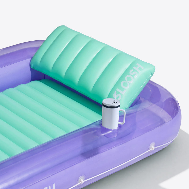 SLOOSH Transparent Inflatable Tanning Pool Lounger Float, 70