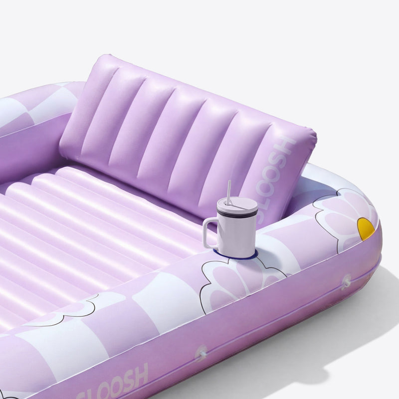 SLOOSH Inflatable Tanning Pool Lounger Float, Purple Chase Flower Bloom State, 70