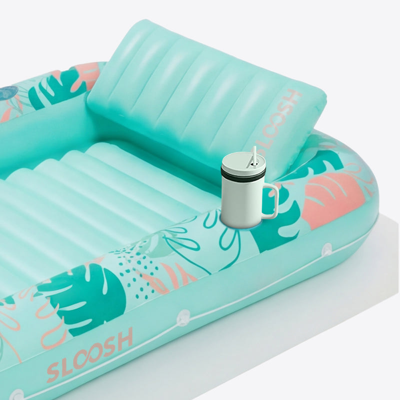 SLOOSH Tropical Inflatable Tanning Pool, AquaBlue Tropical, 85
