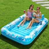 SLOOSH Inflatable Tanning Pool Lounger Float for Adults, 85" x 57" Blue-XL
