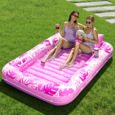 SLOOSH Inflatable Tanning Pool Lounger Float for Adults, 85" x 57" Pink-XL