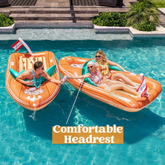 SLOOSH - Inflatable Boat Pool Float with Reinforced Cooler