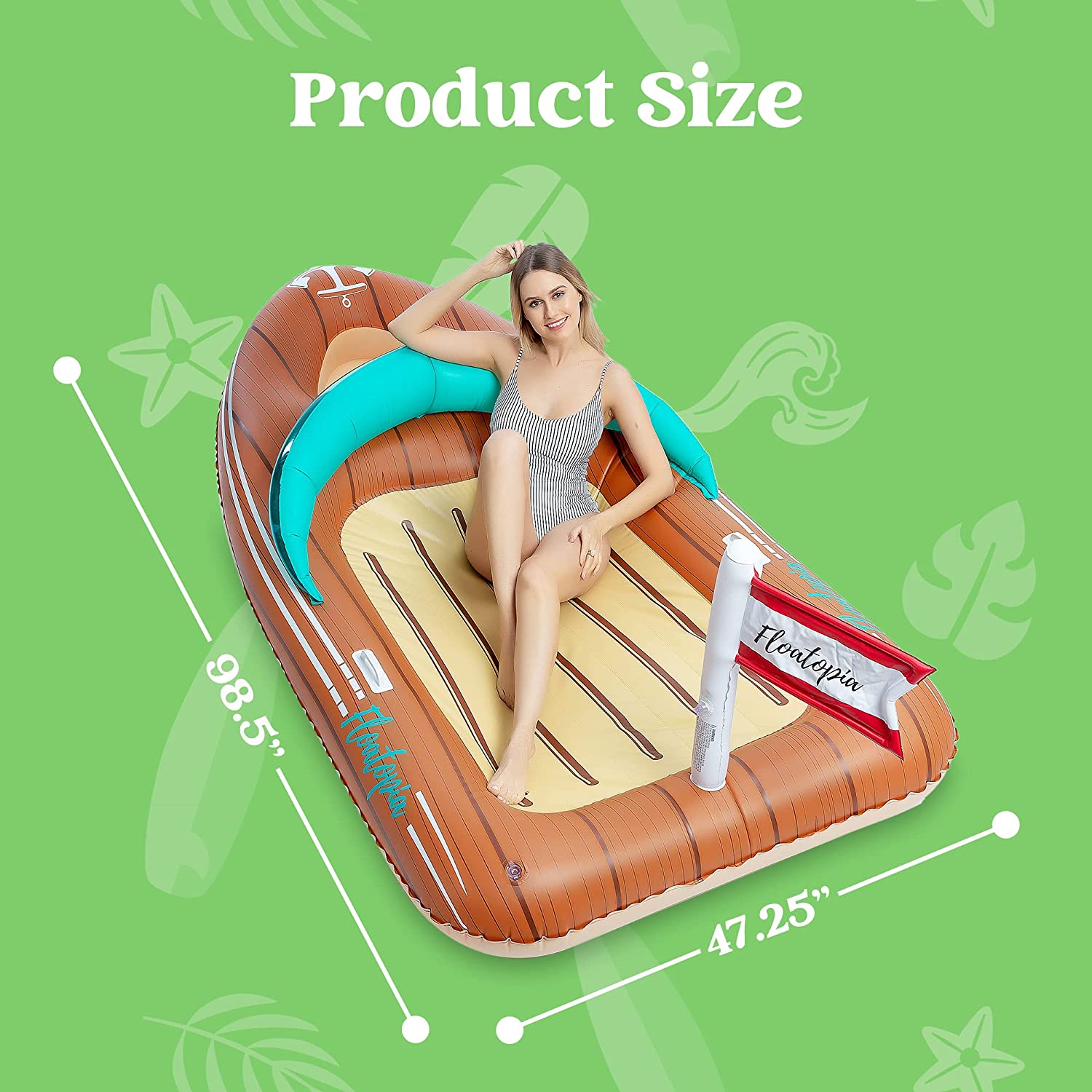 SLOOSH - Inflatable Boat Pool Float with Reinforced Cooler