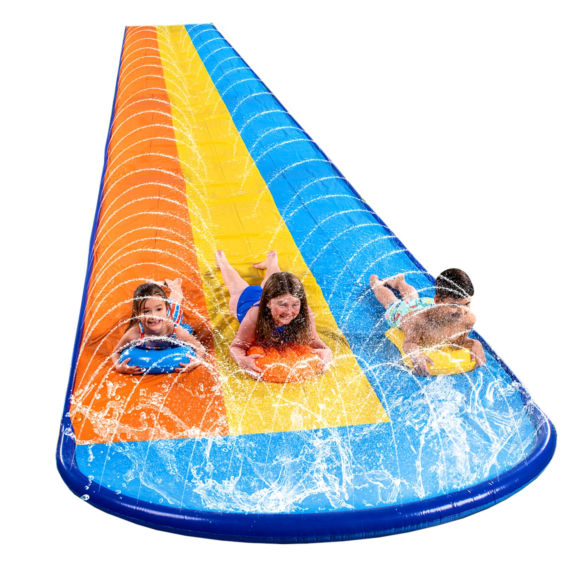 18ft/22.5ft Triple Lanes Water Slide and 3 Bodyboards