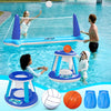 Inflatable Volleyball Net & Basketball Hoops Pool Float Set