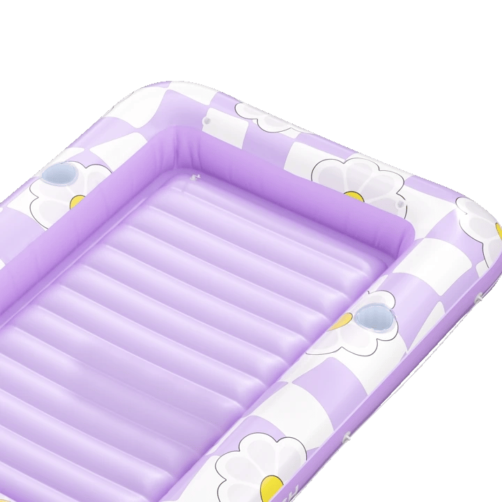 SLOOSH Inflatable Tanning Pool Lounger Float, Purple Chase Flower Bloom State, 70
