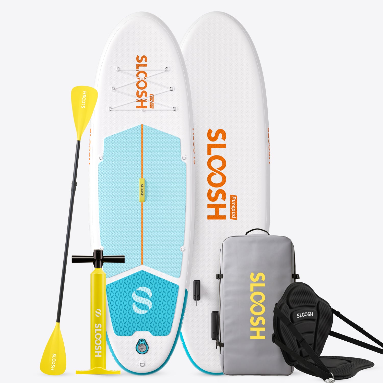 SLOOSH PurePad 10'6" All-around SUP with Kayak Seat, Glacier Milk
