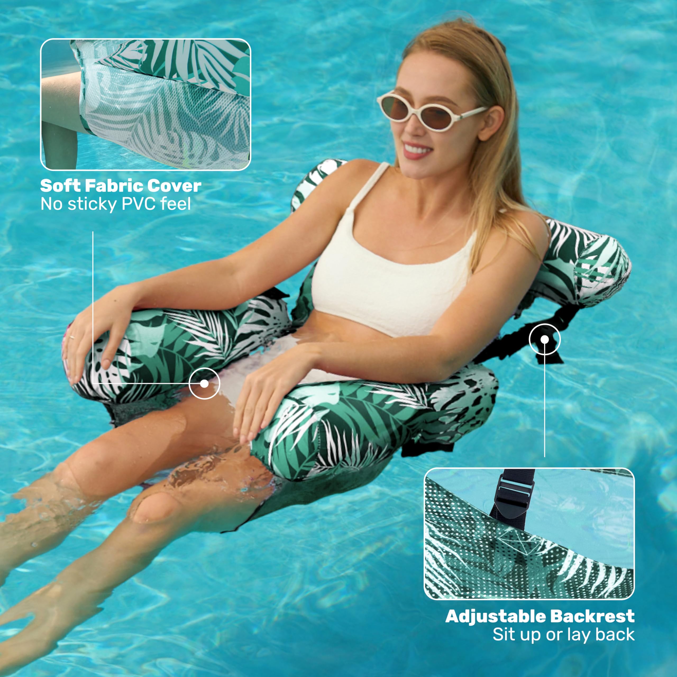 SLOOSH Inflatable Pool Lounge Chair 2-Pack – Comfortable Floating Hammock