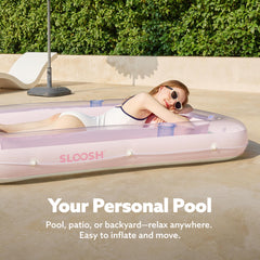 SLOOSH Inflatable Tanning Pool Lounger Float,  70" x 46", Purple Pink-L