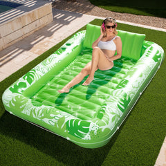 SLOOSH Inflatable Tanning Pool Lounger Float for Adults, Green XL