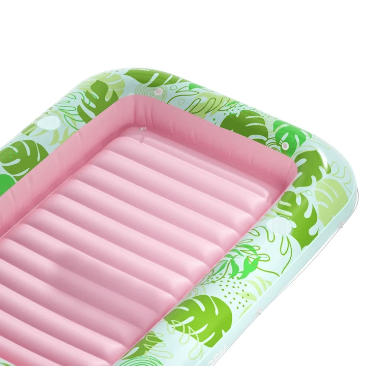 SLOOSH Inflatable Tanning Pool Lounger Float, Cyan Pink XL, 85