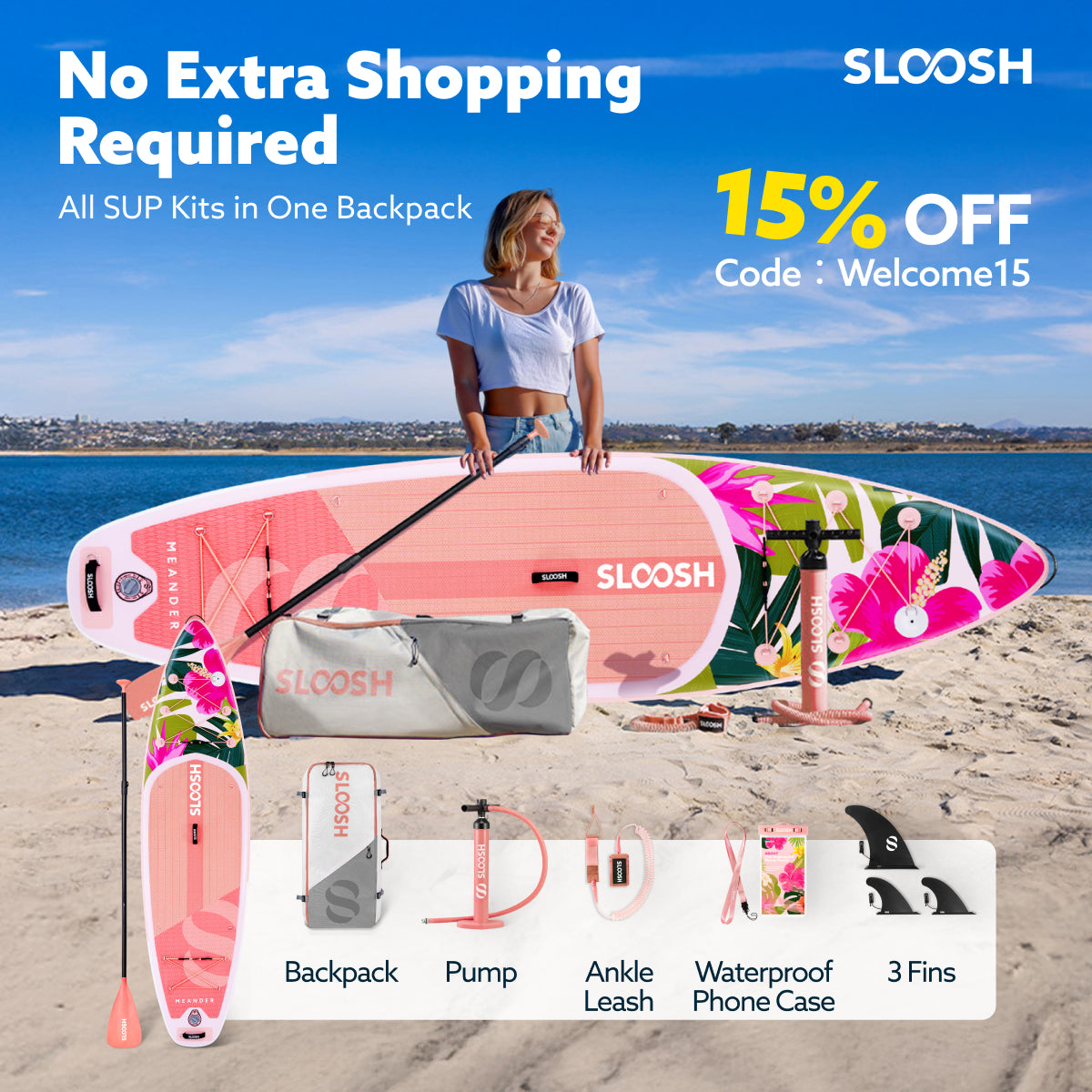 Meander Tropical Sunrise 10'6" Stand Up Paddle Board