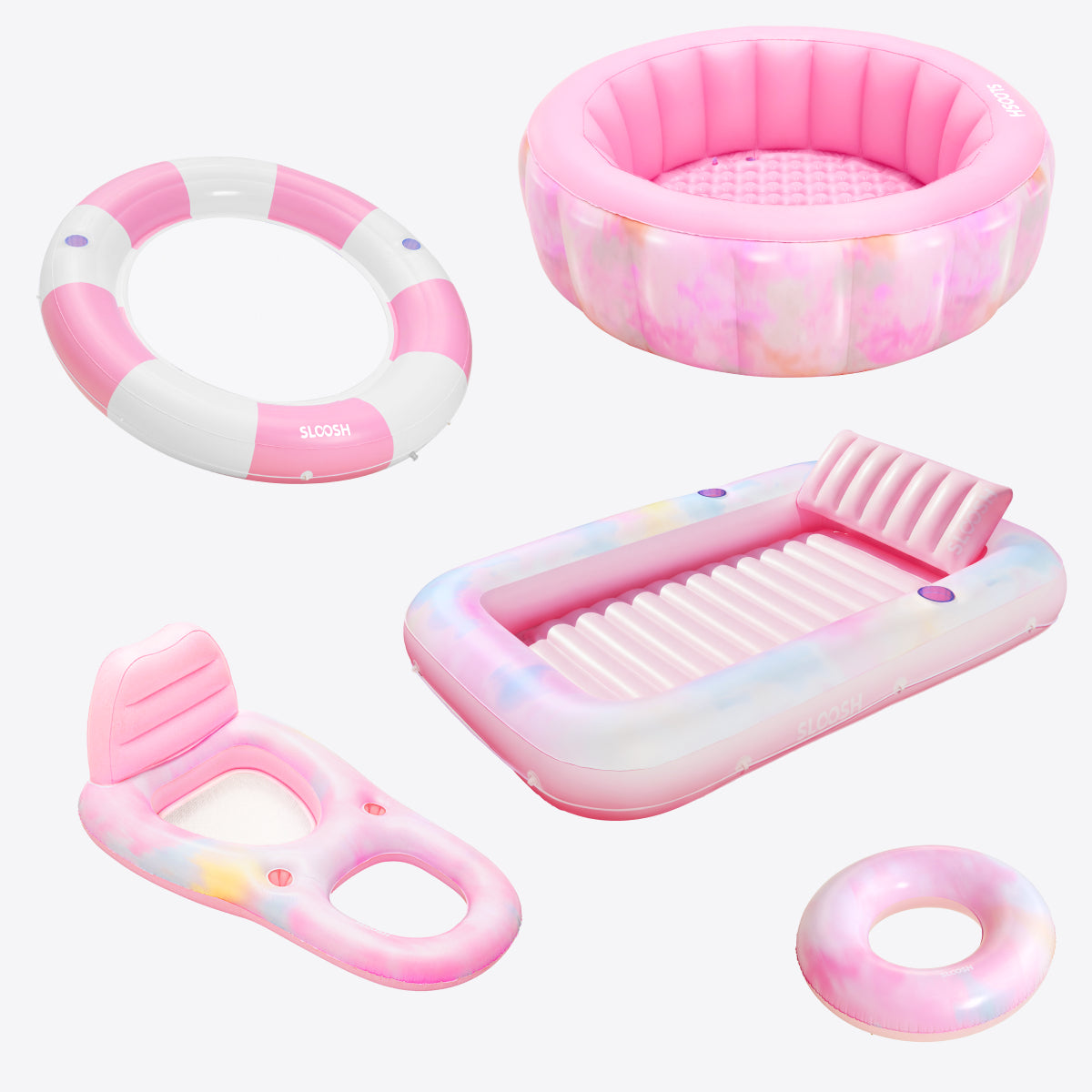 SLOOSH Pink Tie-dye 2026 New Design Series Best Floaties Bundle