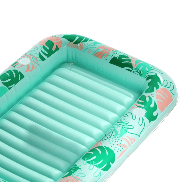 SLOOSH Tropical Inflatable Tanning Pool, Aqua Blue Tropical, 85