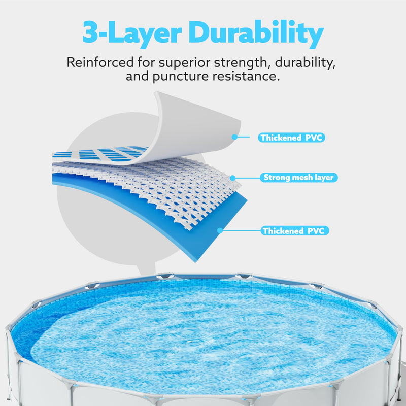 SLOOSH Round Above Ground Pool - 15ft x 42inch