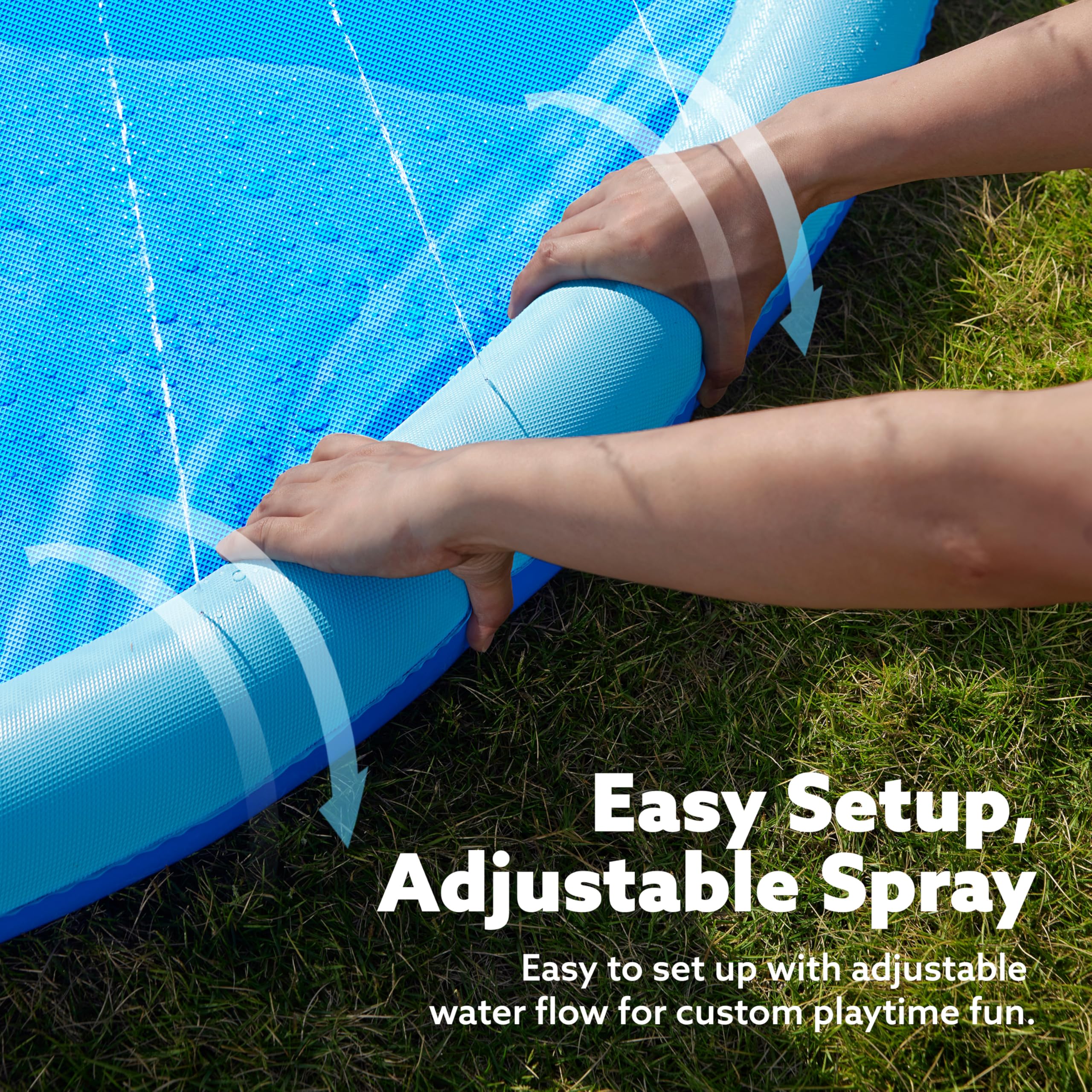 SLOOSH Non-Slip Splash Pad Sprinkler, 10ft, Blue