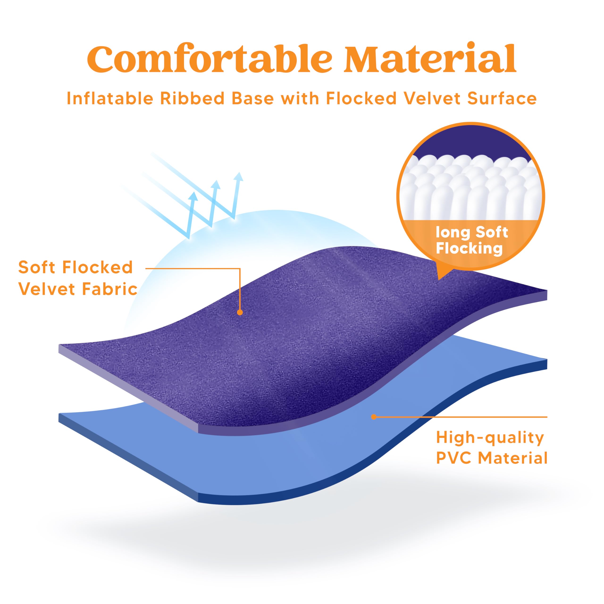 SLOOSH Inflatable Tanning Pool Lounger Float for Adults, 85""x57" Dark Blue-XL