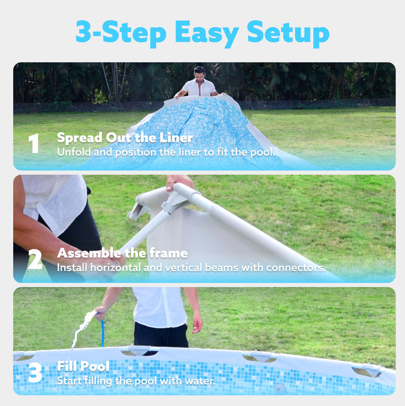 SLOOSH Round Above Ground Pool - 12ft x 30inch