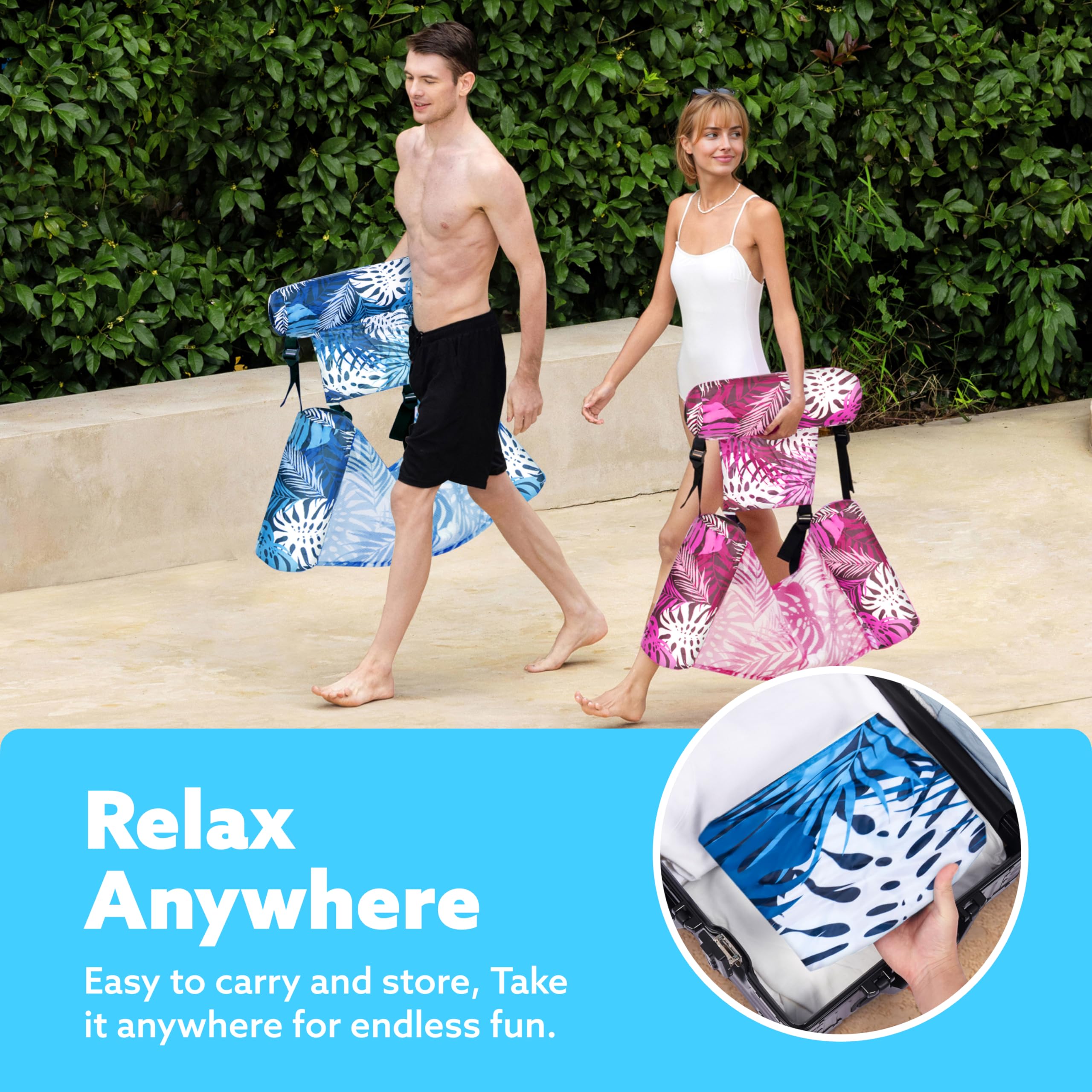 Inflatable Pool Floats Adult,2 Packs Floating Lounge Chairs