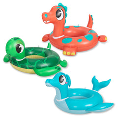 SLOOSH-3 Pcs Donuts with Glitters Pool Floats / Dinosaur & Sea Turtle & Dolphin Pool Rings