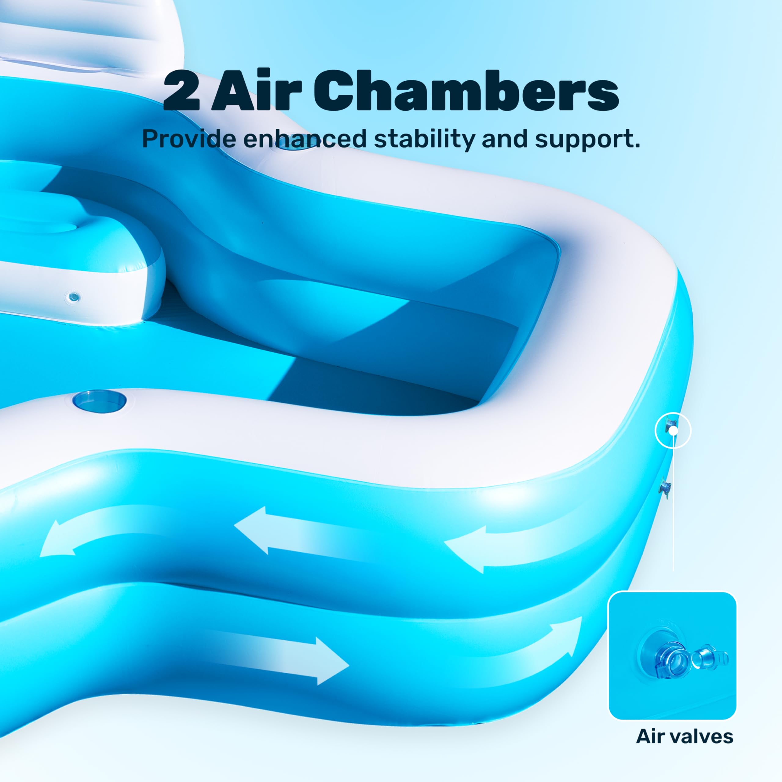 Inflatable Swimming Pool with Seats, 120" x 101" x 26"