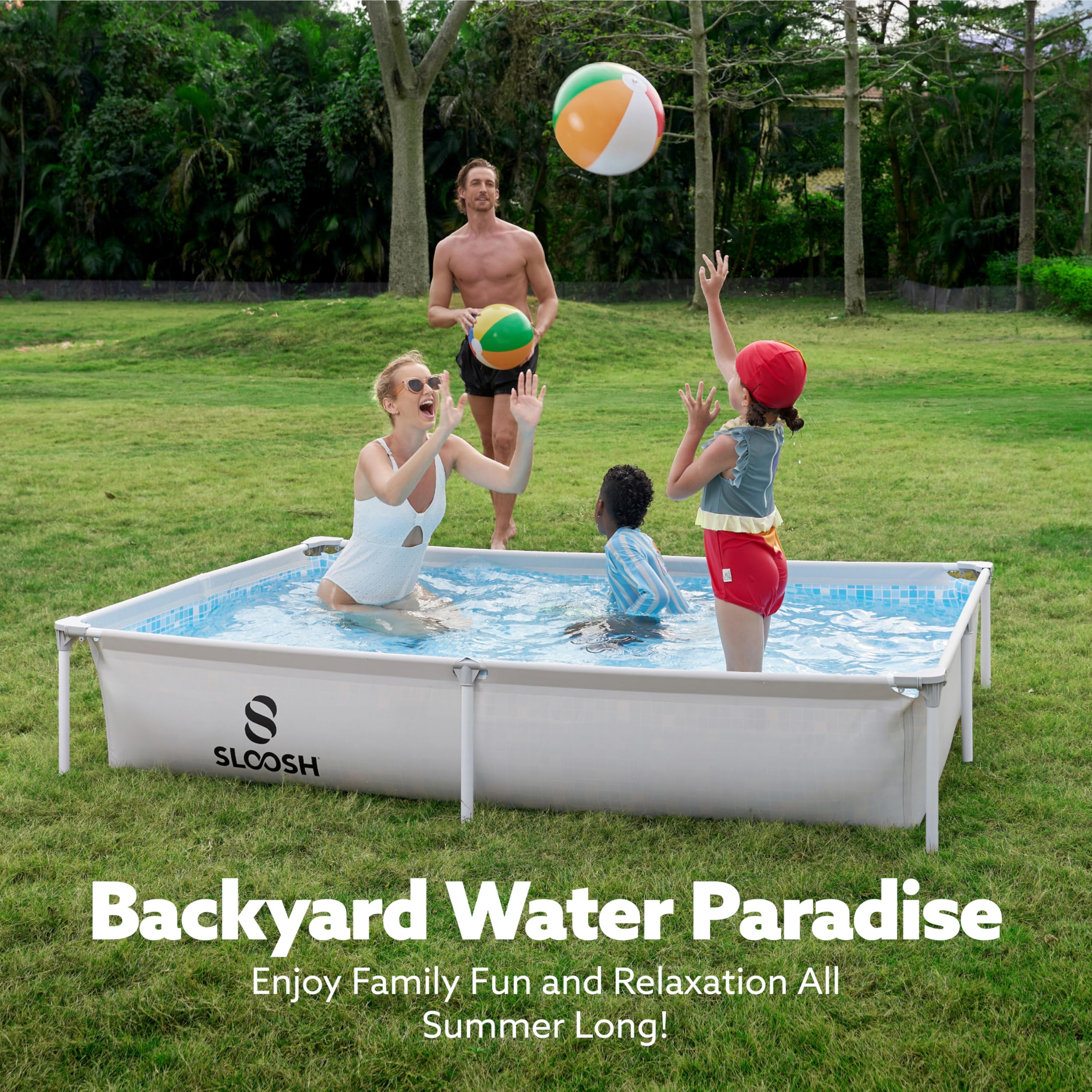 SLOOSH Rectangular Above Ground Pool - 7ft x 5ft x 23inch