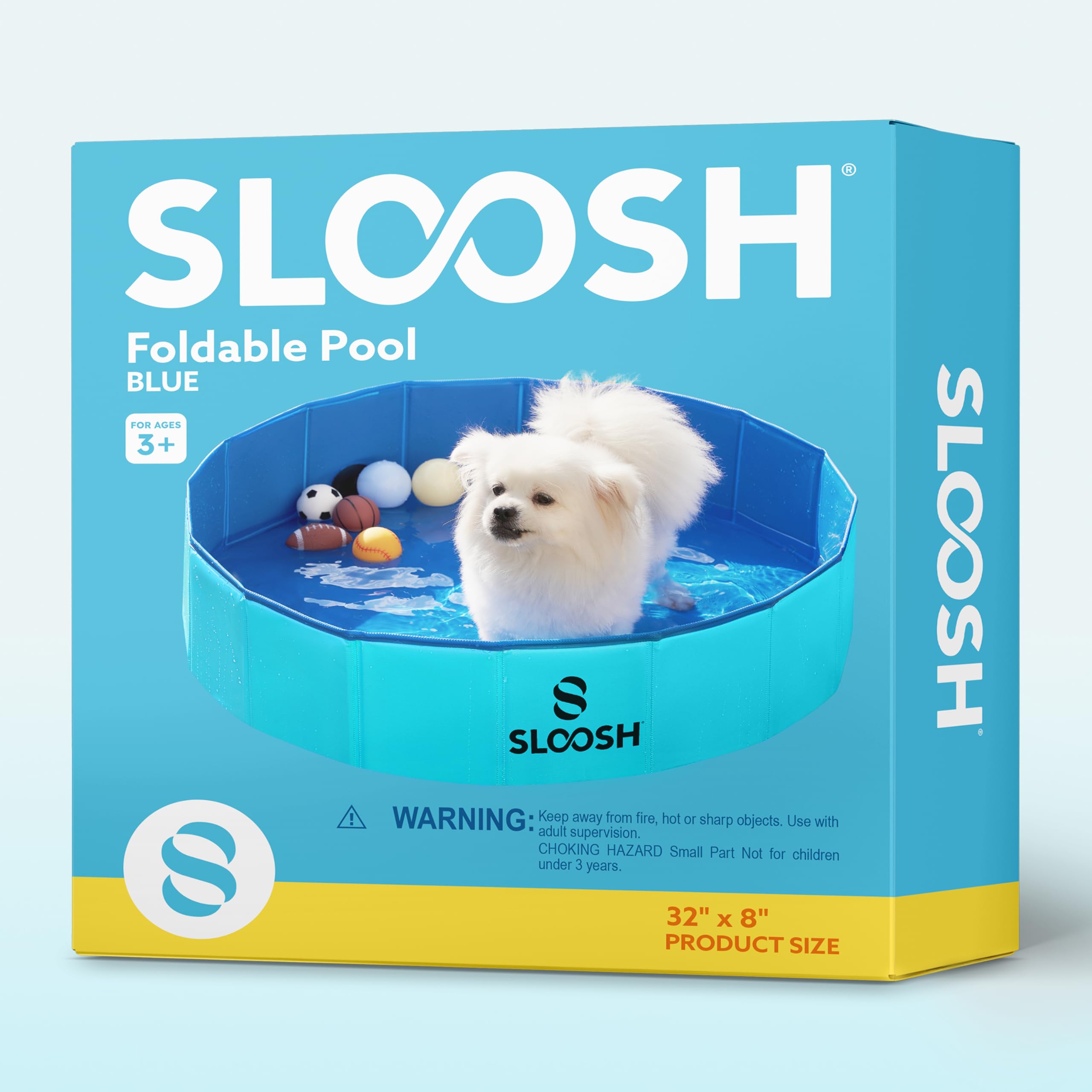 Foldable Dog Kiddie Pool - Portable Hard Plastic Doggie Swimming Pool