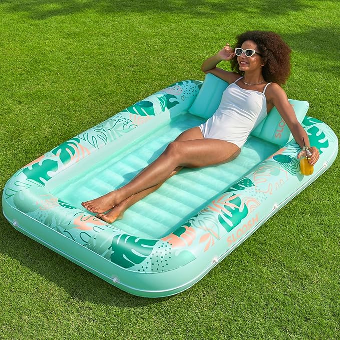 SLOOSH Inflatable Tanning Pool Lounger Float for Adults