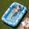 SLOOSH Inflatable Tanning Pool Lounger Float, Dark Blue-XL, 85