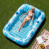 SLOOSH Inflatable Tanning Pool Lounger Float, Blue-XL, 85