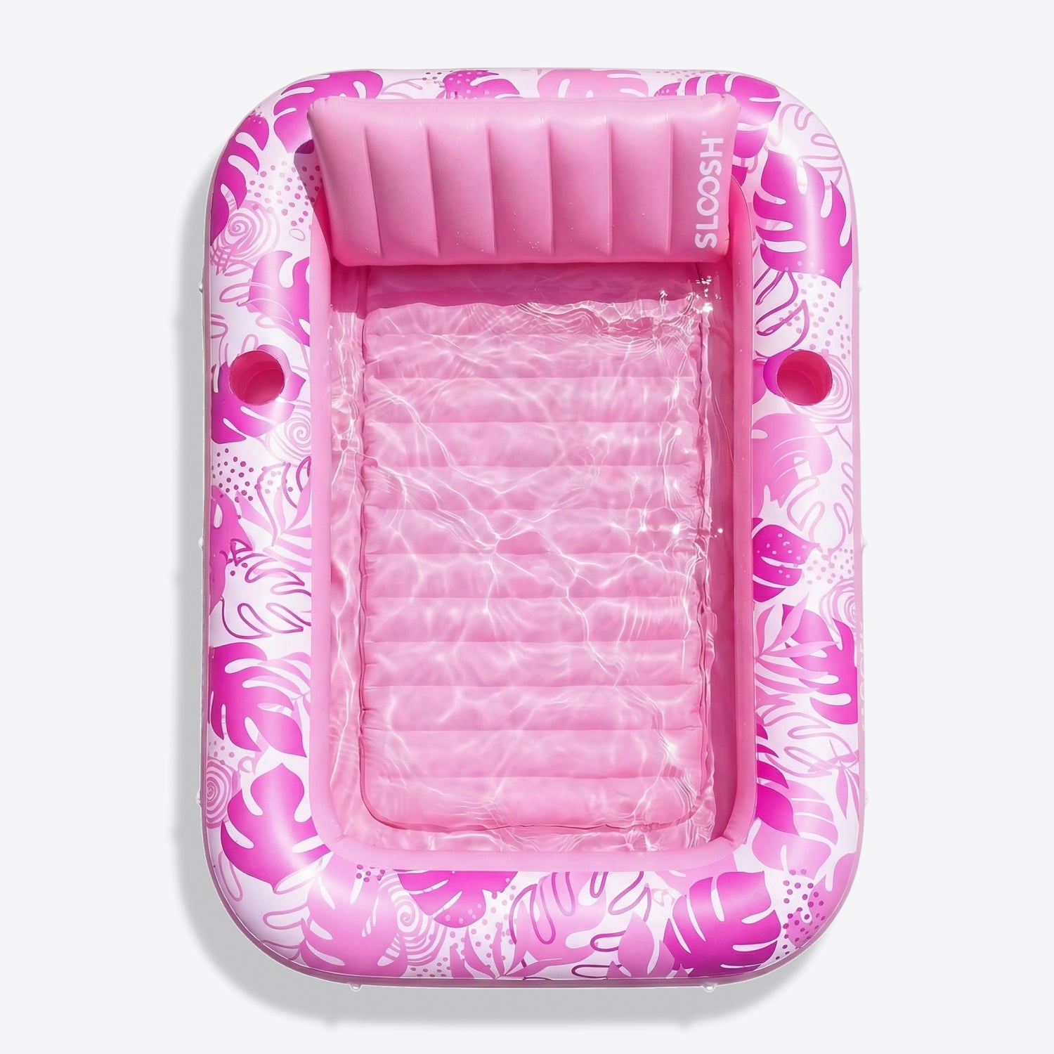 SLOOSH Inflatable Tanning Pool Lounger Float, Pink-XL, 85" x 57"