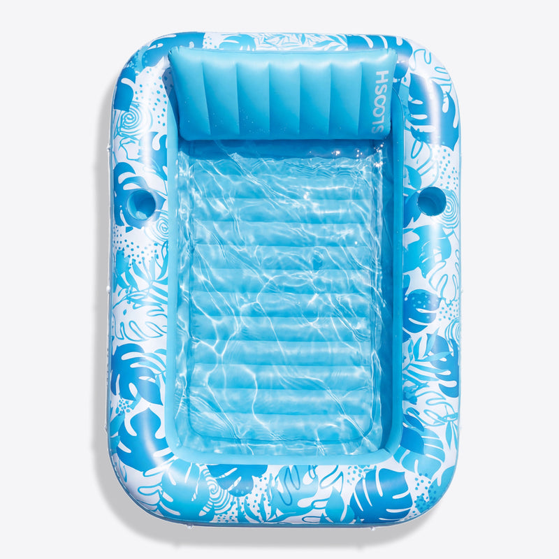 SLOOSH Inflatable Tanning Pool Lounger Float, Blue-L, 70