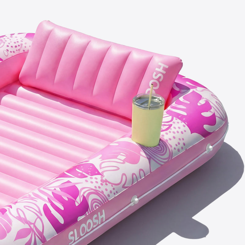 SLOOSH Inflatable Tanning Pool Lounger Float, Pink-L, 70