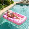 SLOOSH Inflatable Tanning Pool Lounger Float, Purple Chase Flower Bloom State, 70