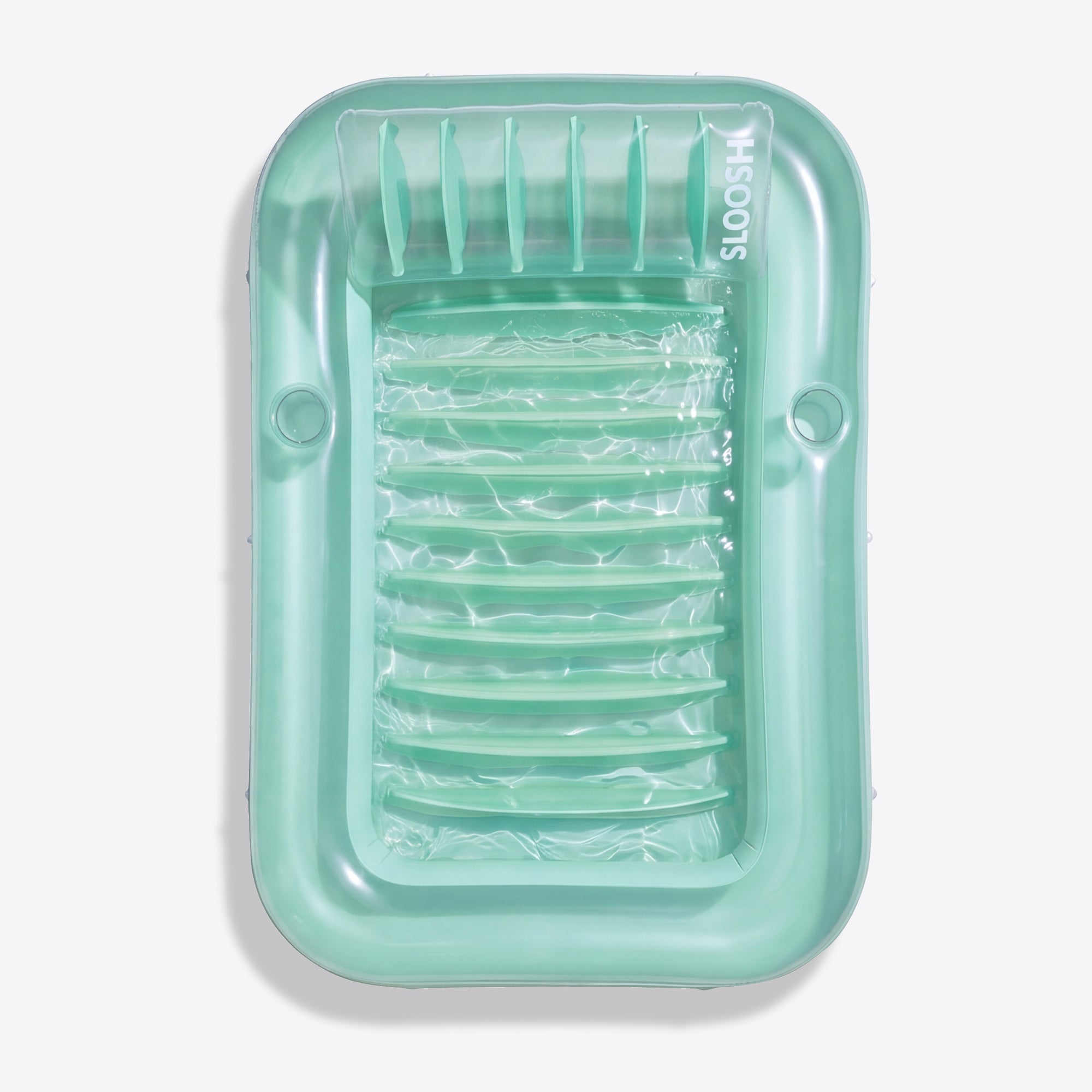 SLOOSH Inflatable Tanning Pool Lounger Float,  70" x 46", Cyan-L