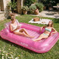 SLOOSH Transparent Inflatable Tanning Pool Lounger Float, 85