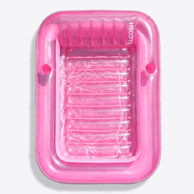 SLOOSH Inflatable Tanning Pool Lounger Float, 85" x 57", Pink-XL