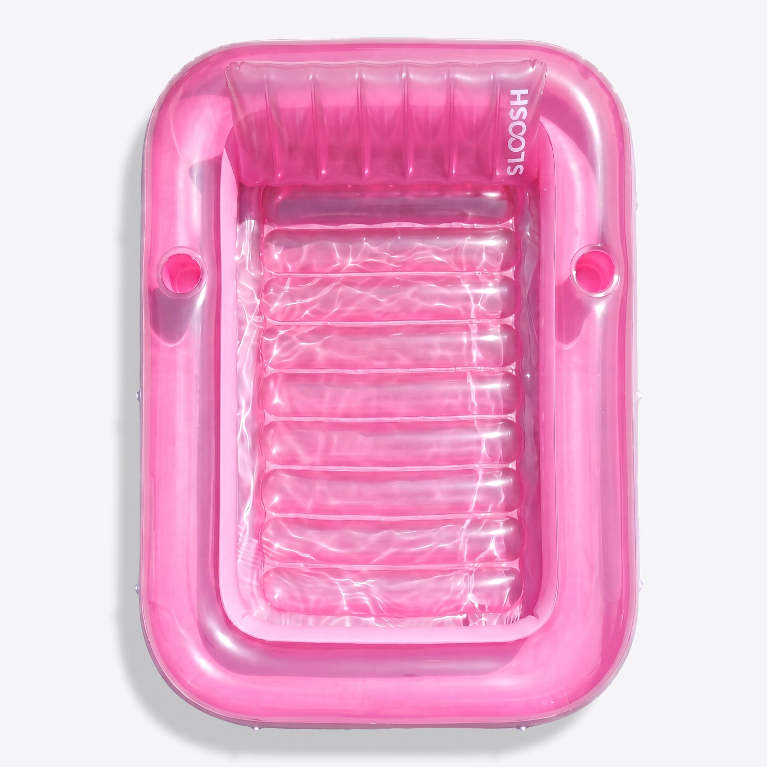 SLOOSH Inflatable Tanning Pool Lounger Float,  70" x 46", Pink-L