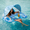 SLOOSH Inflatable Pool Floats Chair with Canopy Blue