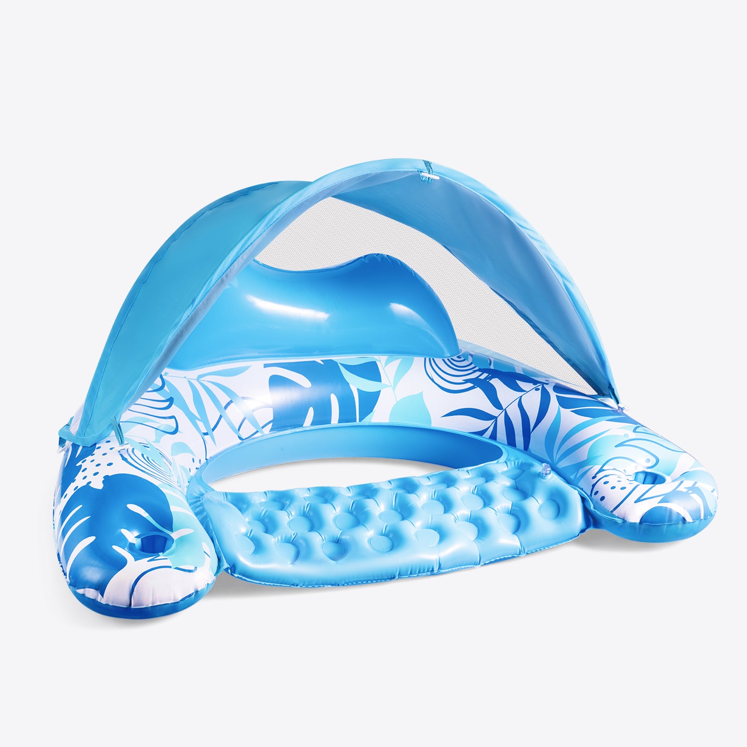 SLOOSH Inflatable Pool Floats Chair with Canopy Blue