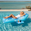 SLOOSH Inflatable Pool Lounge Chair with Cup Holder, Blue, 69