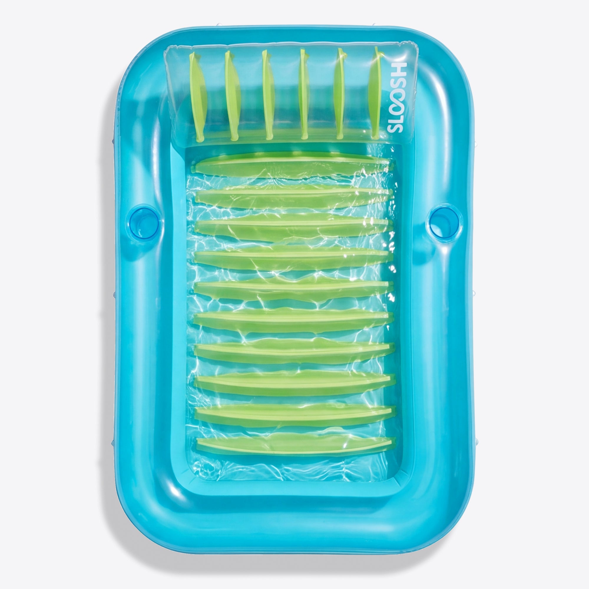 SLOOSH Inflatable Tanning Pool Lounger Float, 85" x 57", Blue Green-XL