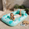 SLOOSH Inflatable Tanning Pool Lounger Float, Cyan Pink L, 70