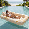 SLOOSH Inflatable Tanning Pool Lounger Float, Gold White  L, 70