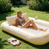SLOOSH Inflatable Tanning Pool Lounger Float, Dark Blue-XL, 85