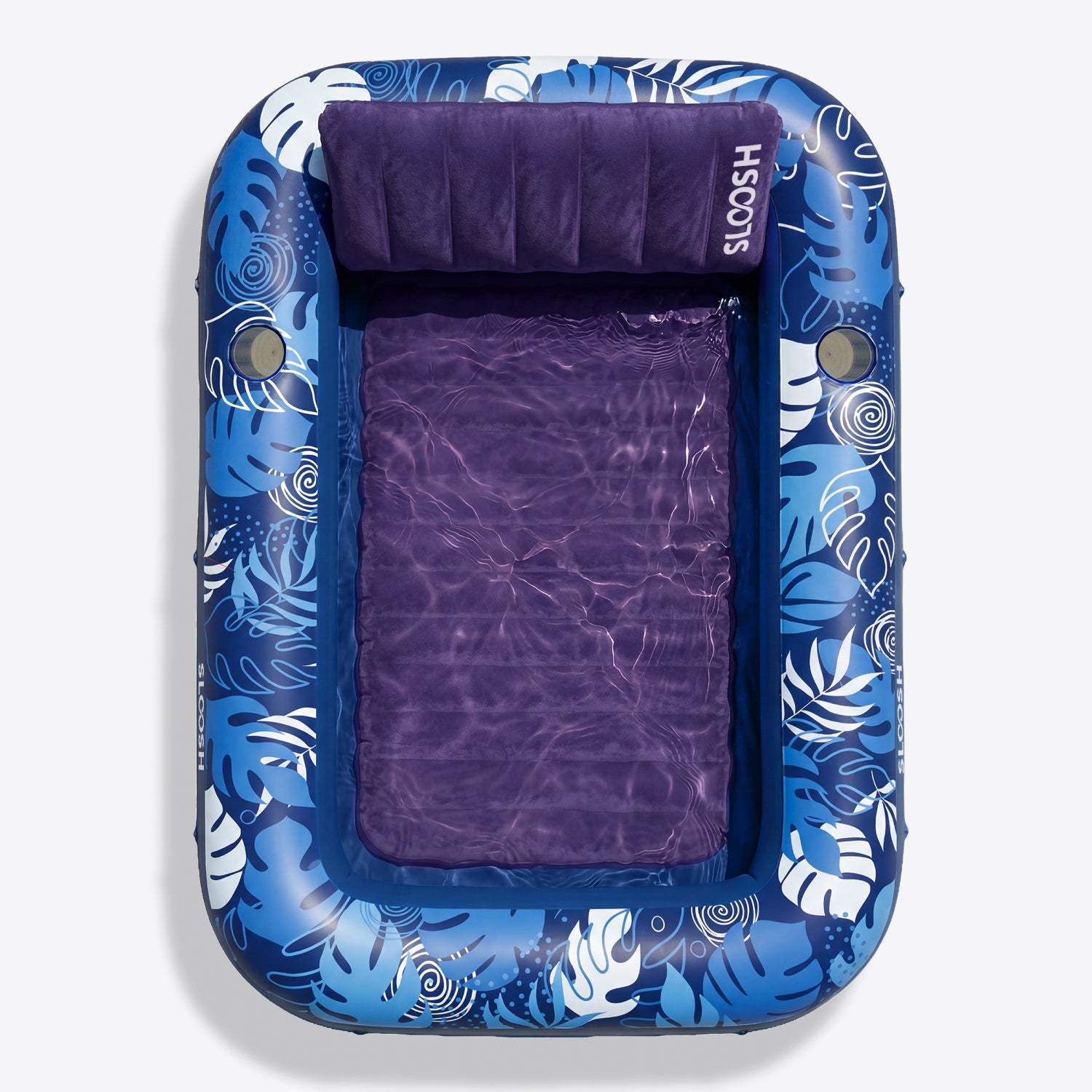 SLOOSH Inflatable Tanning Pool Lounger Float, Dark Blue-XL, 85""x57"