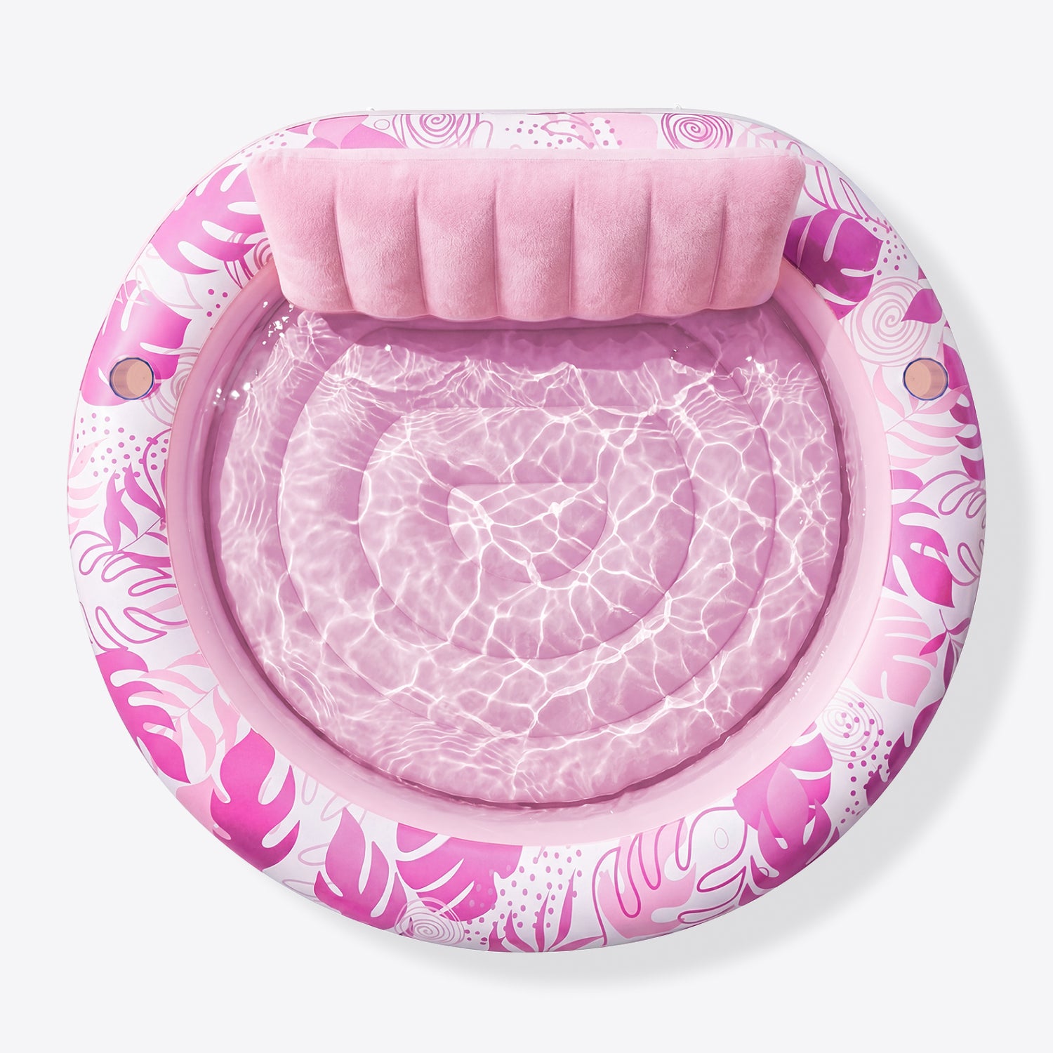 SLOOSH Inflatable Round Float Suntan Tub, Pink, 72" x 65"
