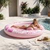 SLOOSH Inflatable Pool Float Lounge Round Suntan Tub Floatie, Champagne, 72