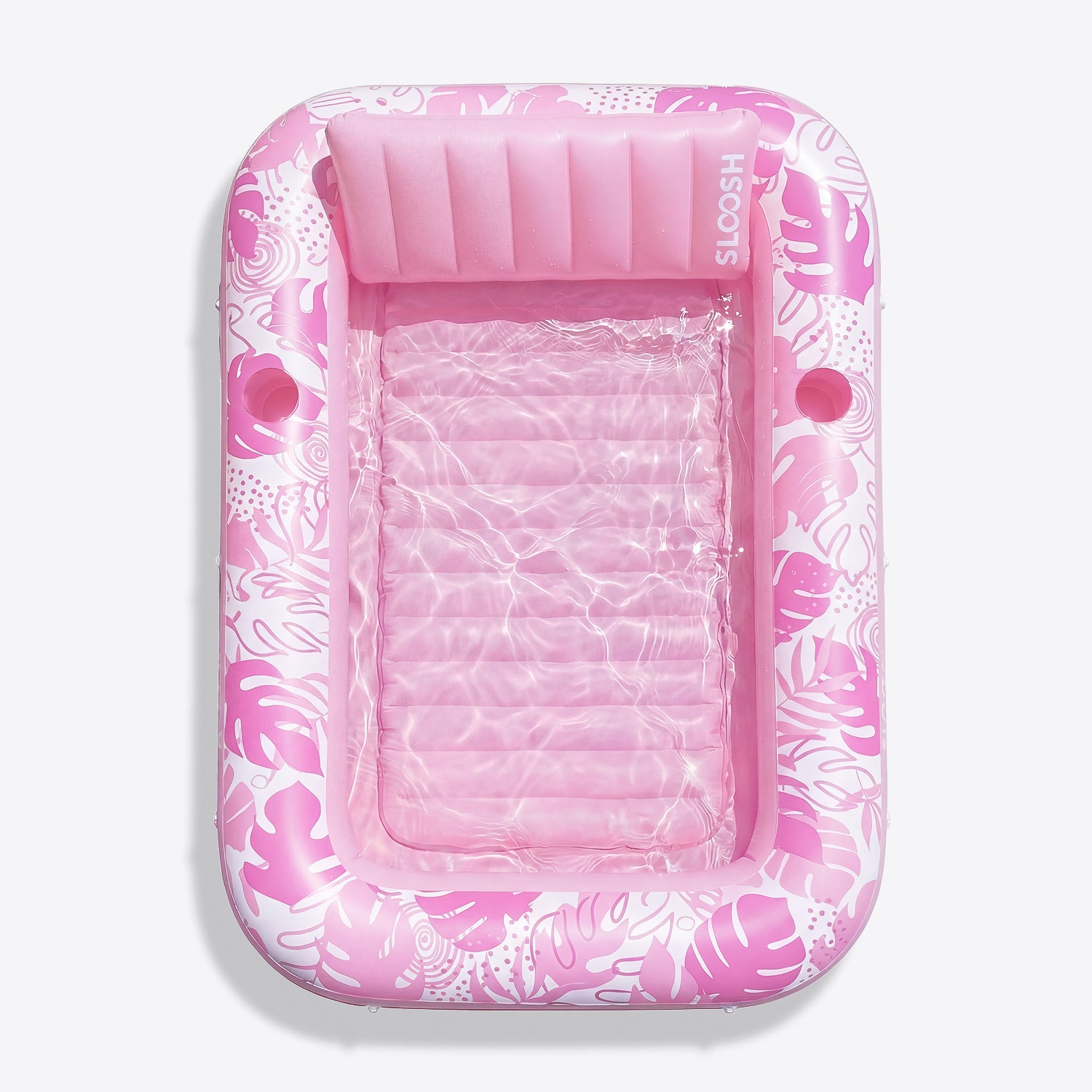 SLOOSH Inflatable Tanning Pool Lounger Float, Blushing Pink XL, 85" x 57"