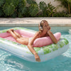 SLOOSH Inflatable Tanning Pool Lounger Float, Purple Chase Flower Bloom State, 70